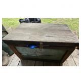 Vintage Wooden Chest with Croquet Set