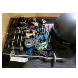 Home Gym Equipment Lot: Dumbbells, Barbell, Exerci