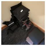 Black Ski Boots and Protective Gear Lot