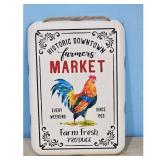 Farmhouse Style Farmers Market Rooster Tin Sign