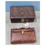 Vintage Leather Barware Set with Cocktail Shaker a
