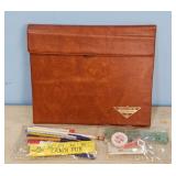 Vintage Promotional Pen Lot with Leather Case