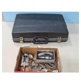 Vintage Barware Set with Case and Gin Bottle