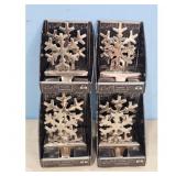 Set of 4 Snowflake Christmas Stocking Holders Hang