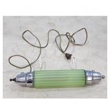 Vintage Art Deco Green Glass Tubular Sconce Light