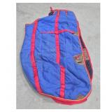 Blue Winter Horse Blanket with Red Trim