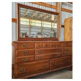 Vintage Solid Wood Dresser with Mirror