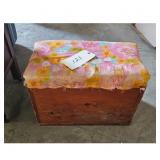 Vintage Floral Upholstered Storage Ottoman