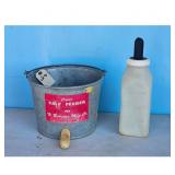 Vintage H. Behrens Mfg. Co. Calf Feeder Bucket wit