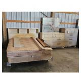 Vintage Bedroom Set: Headboard, Mattress, Dresser,