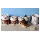 Vintage Farmhouse Ceramic Canister Set with Rooste