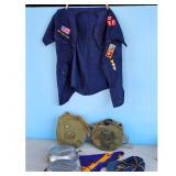 Vintage Cub Scouts BSA Uniform Shirt & Camping Gea