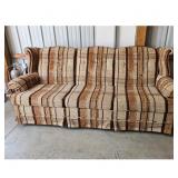 Vintage Plaid Sofa Couch - Classic Striped Upholst