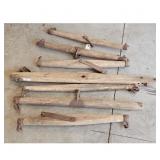 Vintage Wooden Horse Yoke and Harness Parts Lot