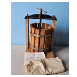 Vintage 8 Qt Wooden Fruit Press with Instructions
