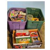 2 Totes of Toy Cars, DVD/VCR Combo, and More