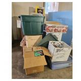 10+ boxes of records/Nascar Items/M&M candy Dispen