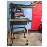Craftsman 10 Inch Radial Arm Saw on rolling cart