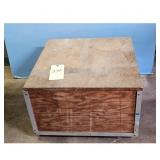 Wood Box full of NASCAR Collectible Clocks and Tra