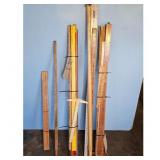Lot of Assorted Wooden Rulers and Measuring Sticks
