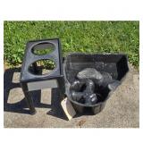Black Plastic Pet Feeder Stand with Removable Bowl