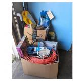 Rubbermaid Push Cart full of Automotive Fluids and