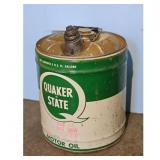 Vintage Quaker State Motor Oil 5 Gallon Can