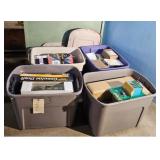 4 Totes of Toy Cars and Accessories including Safa