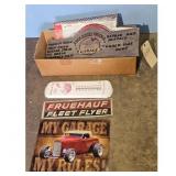 Vintage Garage Signs Lot - The Busted Knuckle, Fru