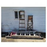 Lot of 4 Ladders: Werner Aluminum Extension Ladder