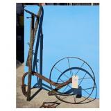Antique Garden Cultivator Tool with Wheel