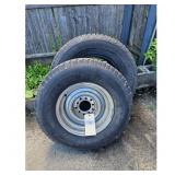 2 Goodyear Wrangler Tires on Rims