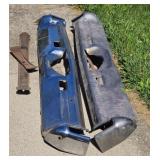 Vintage Car Bumpers Chrome and Blue with Metal Bra