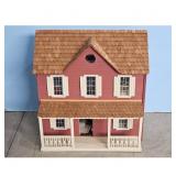 Vintage Wooden Dollhouse with Porch/Shingled Roof
