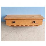 Vintage Wooden Wall Shelf with Drawer