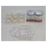 PYREX BUTTERFLY GOLD NAPKIN RINGS/MINI MASON JARS