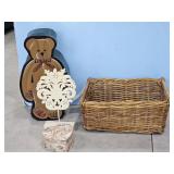 EARLY WICKER LAUNDRY BASKET, MODERN