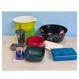 Assorted Kitchenware Lot - Cat Bowl, Mixing Bowls,