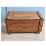 Vintage Wooden Storage Chest Trunk