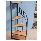 Spiral Staircase Tiered Shelf Unit Black Metal Woo