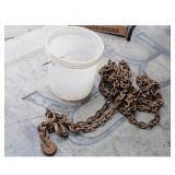 Heavy Duty Rusty Chain with Hooks