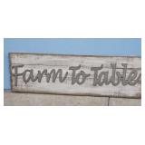 Farm to Table Wooden Sign Rustic Wall Decor