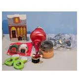 Vintage Christmas Ornaments Lot - Large Red Finial