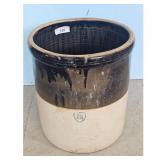 Antique 10 Gallon Stoneware Crock with Heart Emble