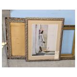 FRAMED PRINT OF A LITTLE GIRL WITH BASKET & OTHER