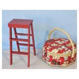 SEWING BASKET & DOLL LADDER
