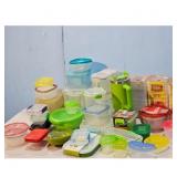 Lot of Assorted Food Storage Containers and Water