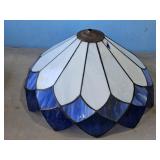 LEADED GLASS LAMP SHADE-HAS DAMAGE
