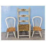 DOLL FURNITURE-CHAIR W/RUSH BOTTOM SEAT