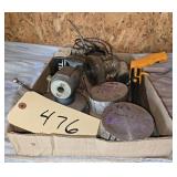 SMALL VISE, 2-ROUND PCS. OF STEEL, GLASS INSULATOR